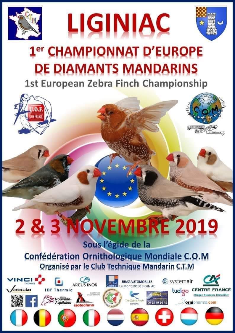 1º Campeonato Europeu do Diamante Mandarim 2019, Liginiac, França